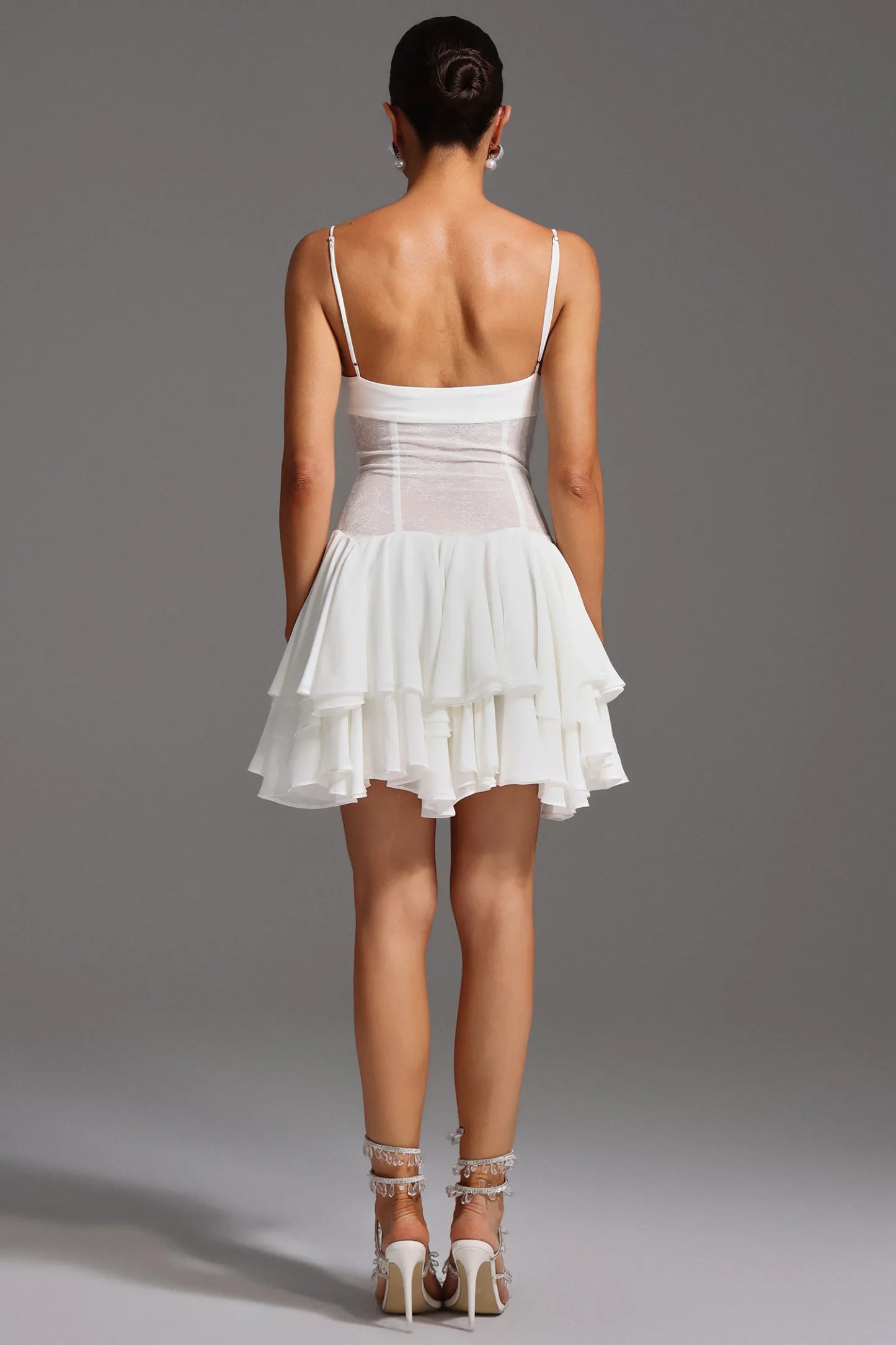 Natalya Sleeveless Flounce Flowers Mini Dress