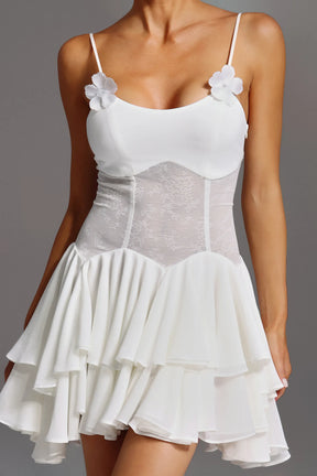Natalya Sleeveless Flounce Flowers Mini Dress