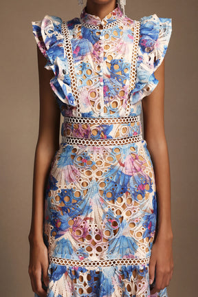 Nani Sleeveless Printed Lace Maxi Dress