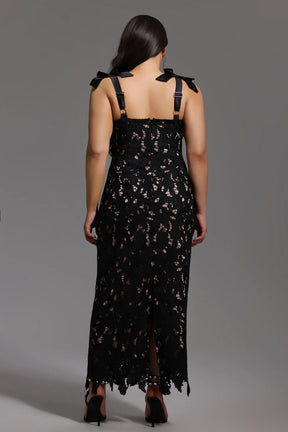Lucretia Sleeveless Lace Bow Maxi Dress