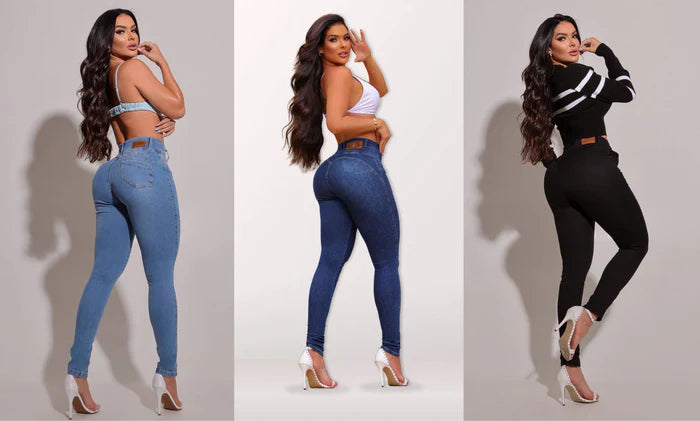 [PREÇO DE ATACADO] KIT 3 Calça Jeans Modeladora Lipo & Empina Bumbum Skinny - ULTIMO DIA DE PROMOÇÃO!
