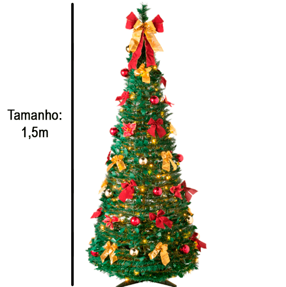 [PROMOÇÃO DE NATAL] Árvore de Natal Retrátil - Frete GRÁTIS