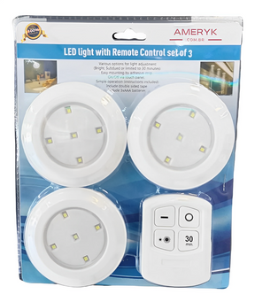 Kit 3 Lâmpadas de Led - Sem fio com Controle Remoto