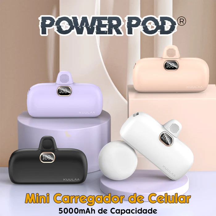 [ÚLTIMAS UNIDADES] Carregador de Celular Portátil PowerPod - Frete GRÁTIS