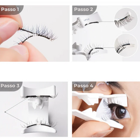 KIt 10 Pares Cílios Magnéticos Siare 3D + Aplicador e Espelho
