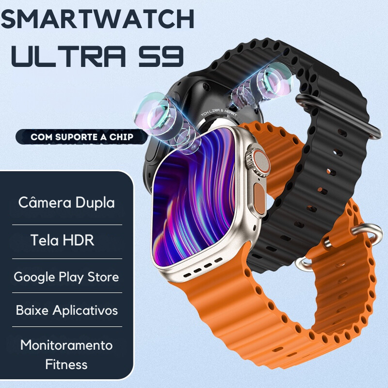 SmartWatch S9 Ultra - Sistema Android, Câmera dupla, WiFi, GPS [FRETE GRÁTIS]