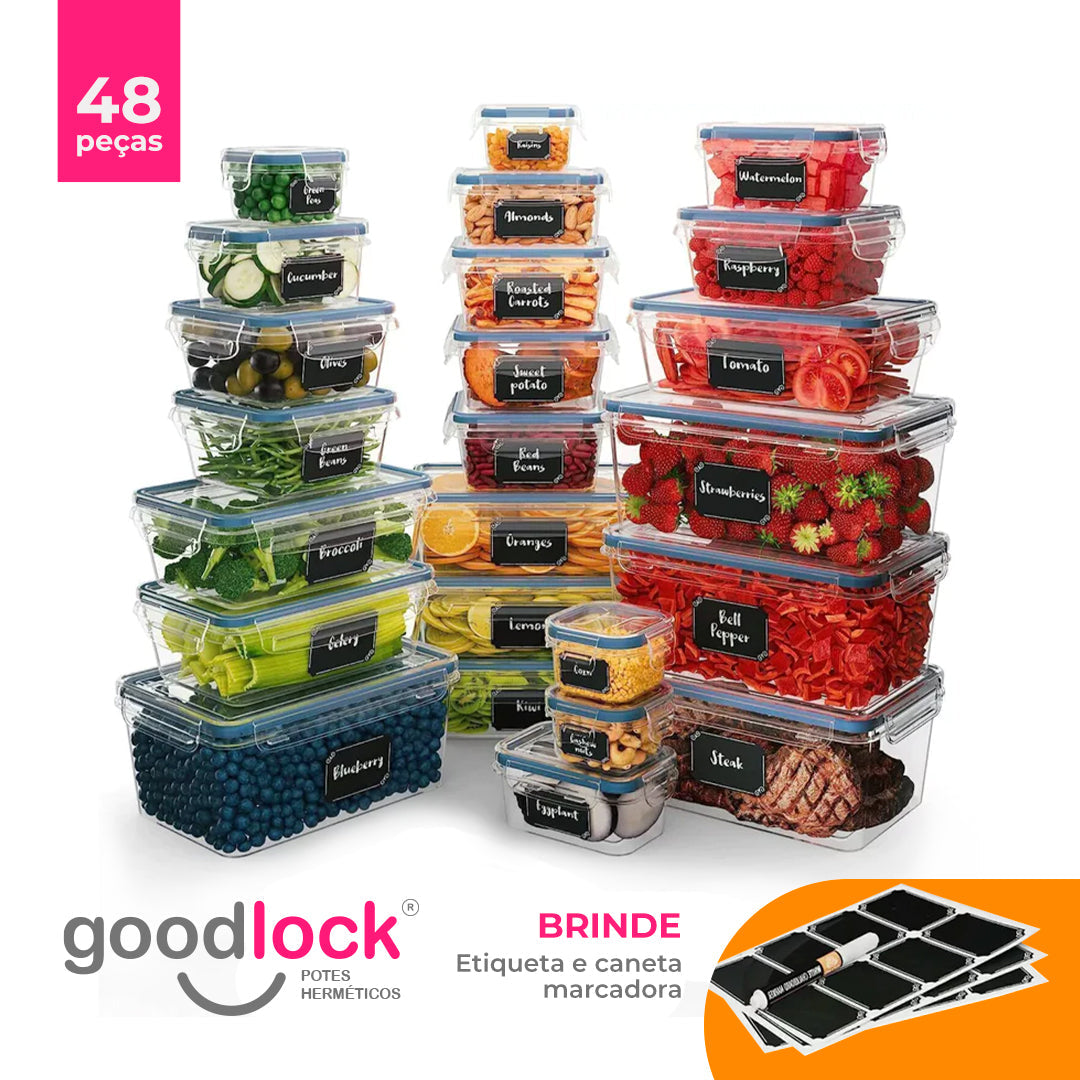 [PRÉ-BLACK FRIDAY] Goodlock™ - Kit 24 Potes Herméticos de Vidro  + (Brindes Exclusivos)