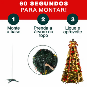[FRETE GRÁTIS] Árvore de Natal Retrátil + BRINDE EXCLUSIVO