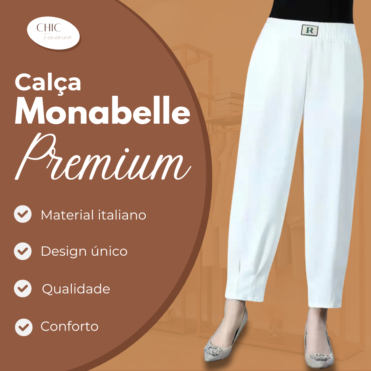 [QUEIMA DE ESTOQUE] Calça Pantalona Monabelle - PAGUE 1 LEVE 2