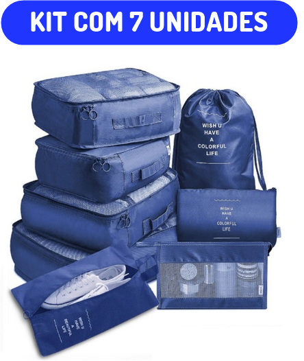Kit 7 Bolsas Organizadoras Á Prova D'Água - Frete Grátis